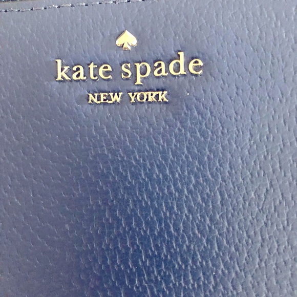 Authentic NWOT KATE SPADE BLUE  CLUTCH LEATHER WRISTLET - Picture 9 of 12